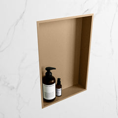 MONDIAZ EASY Nis 44,5x29,5cm in solid surface kleur Oro | Oro. 1 vak geschikt voor in- of opbouw