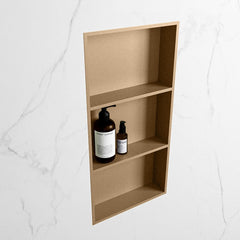 MONDIAZ EASY Nis 59,5x29,5cm in solid surface kleur Oro | Oro. 3 vakken geschikt voor in- of opbouw