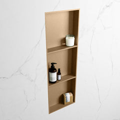 MONDIAZ EASY Nis 89,5x29,5cm in solid surface kleur Oro | Oro. 3 vakken geschikt voor in- of opbouw