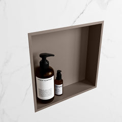 MONDIAZ EASY Nis 29,5x29,5cm in solid surface kleur Smoke | Smoke. 1 vak geschikt voor in- of opbouw