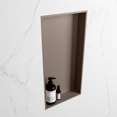 MONDIAZ EASY Nis 59,5x29,5cm in solid surface kleur Smoke | Smoke. 1 vak geschikt voor in- of opbouw