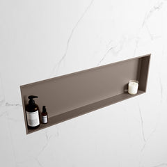 MONDIAZ EASY Nis 89,5x29,5cm in solid surface kleur Smoke | Smoke. 1 vak geschikt voor in- of opbouw