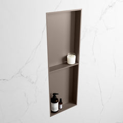 MONDIAZ EASY Nis 149,5x29,5cm in solid surface kleur Smoke | Smoke. 2 vakken geschikt voor in- of opbouw
