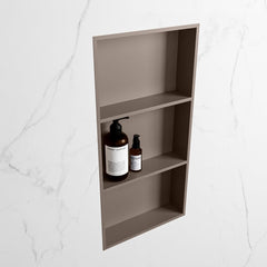MONDIAZ EASY Nis 59,5x29,5cm in solid surface kleur Smoke | Smoke. 3 vakken geschikt voor in- of opbouw