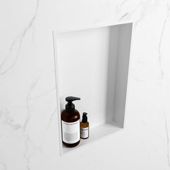 MONDIAZ EASY Nis 44,5x29,5cm in solid surface kleur Talc | Talc. 1 vak geschikt voor in- of opbouw