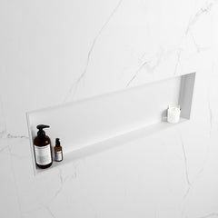 MONDIAZ EASY Nis 89,5x29,5cm in solid surface kleur Talc | Talc. 1 vak geschikt voor in- of opbouw