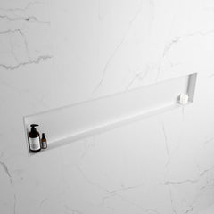 MONDIAZ EASY Nis 149,5x29,5cm in solid surface kleur Talc | Talc. 1 vak geschikt voor in- of opbouw