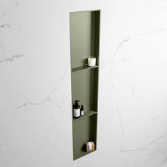 MONDIAZ EASY Nis 149,5x29,5cm in solid surface kleur Army | Army. 3 vakken  geschikt voor in- of opbouw