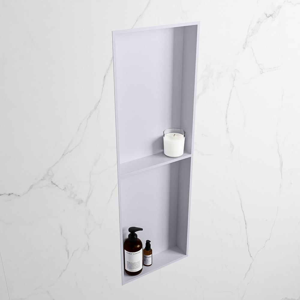 MONDIAZ EASY Nis 149,5x29,5cm in solid surface kleur Cale | Cale. 2 vakken geschikt voor in- of opbouw