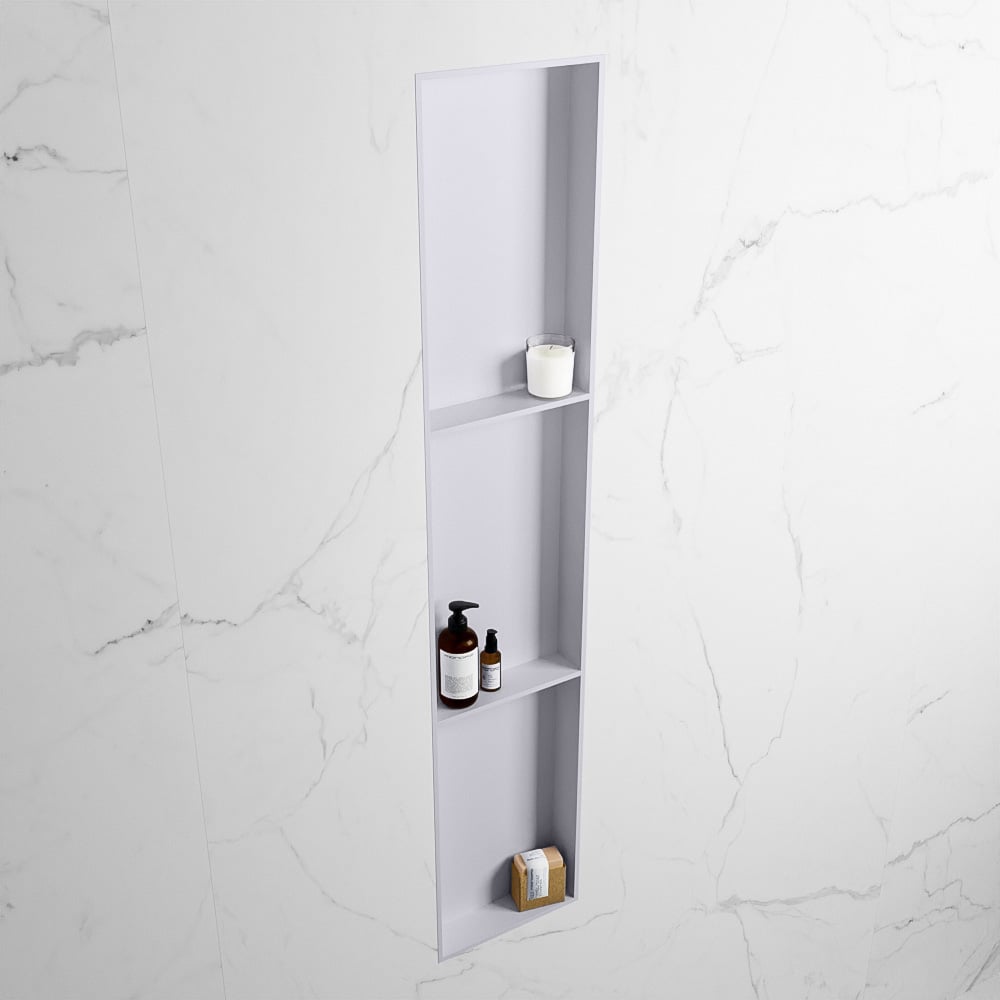 MONDIAZ EASY Nis 149,5x29,5cm in solid surface kleur Cale | Cale. 3 vakken  geschikt voor in- of opbouw