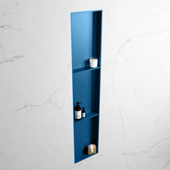 MONDIAZ EASY Nis 149,5x29,5cm in solid surface kleur Jeans | Jeans. 3 vakken geschikt voor in- of opbouw