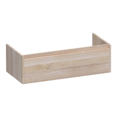 BRAUER Hope onderkast 100 met 1 softclose lade greeploos en 1 sifon uitsparing lamellen eiken wit