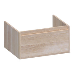 BRAUER Hope onderkast 60 met 1 softclose lade greeploos en 1 sifon uitsparing lamellen eiken wit
