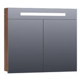 BRAUER Promise spiegelkast 80 met directe verlichting 2 enkelzijdige spiegeldeuren Forest Cacao