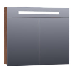 BRAUER Promise spiegelkast 80 met directe verlichting 2 enkelzijdige spiegeldeuren Forest Cacao