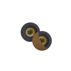RUMBA SPEAKERSET, 45W (0,5" TWEETER), BRUSED GOLD, ROND 120 MM, DIEPTE 55 MM, RANDLOOS, IPX4