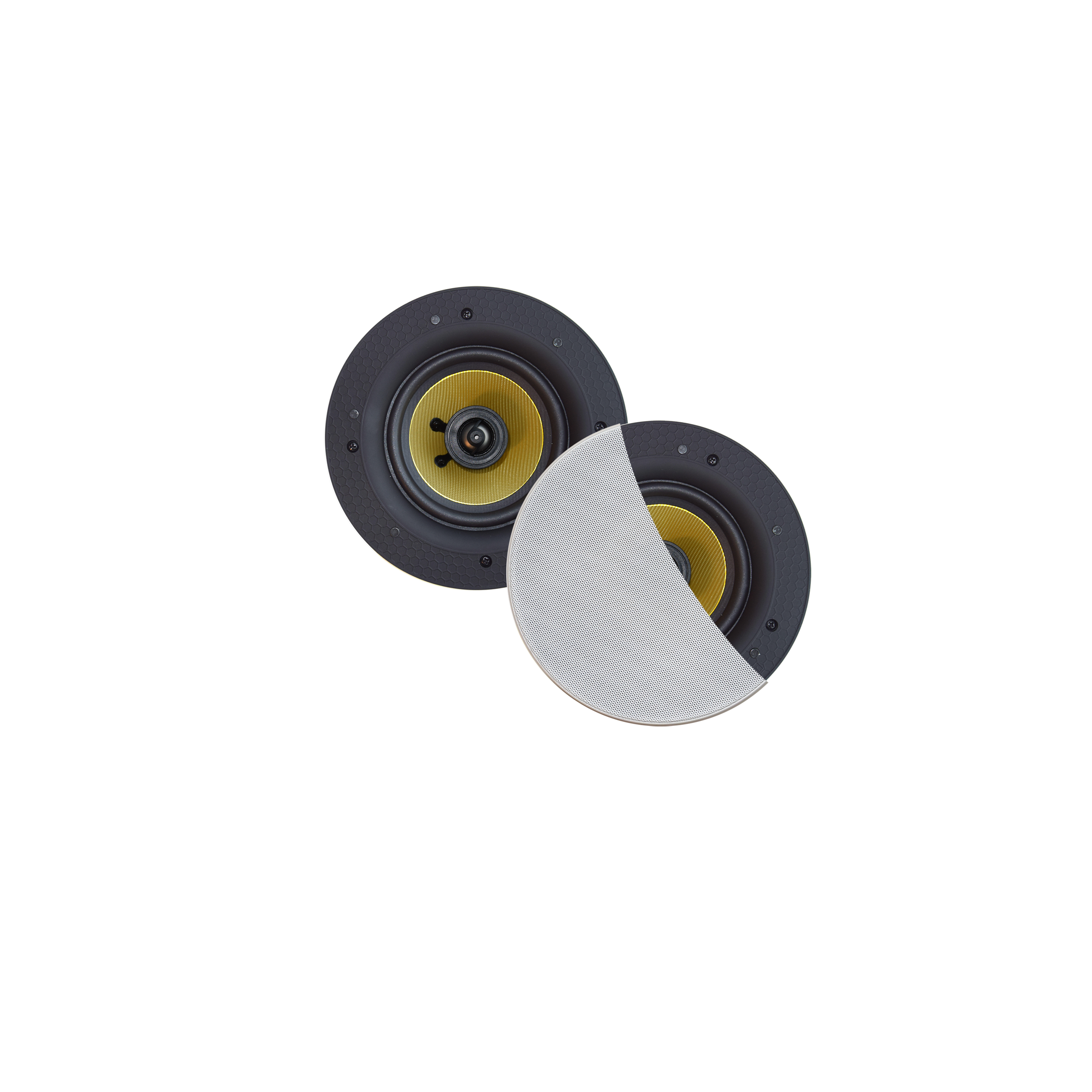 RUMBA SPEAKERSET, 45W (0,5" TWEETER), WIT, ROND 120 MM, DIEPTE 55 MM, RANDLOOS, IPX4