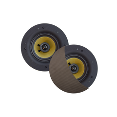 ZUMBA SPEAKERSET, 100W (0,75" DRAAIBARE TWEETER), INOX/RVS LOOK, ROND 226 MM, DIEPTE 81 MM, RANDLOOS, IPX4