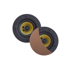 ZUMBA SPEAKERSET, 100W (0,75" DRAAIBARE TWEETER), BRUSHED RED GOLD, ROND 226 MM, DIEPTE 81 MM, RANDLOOS, IPX4