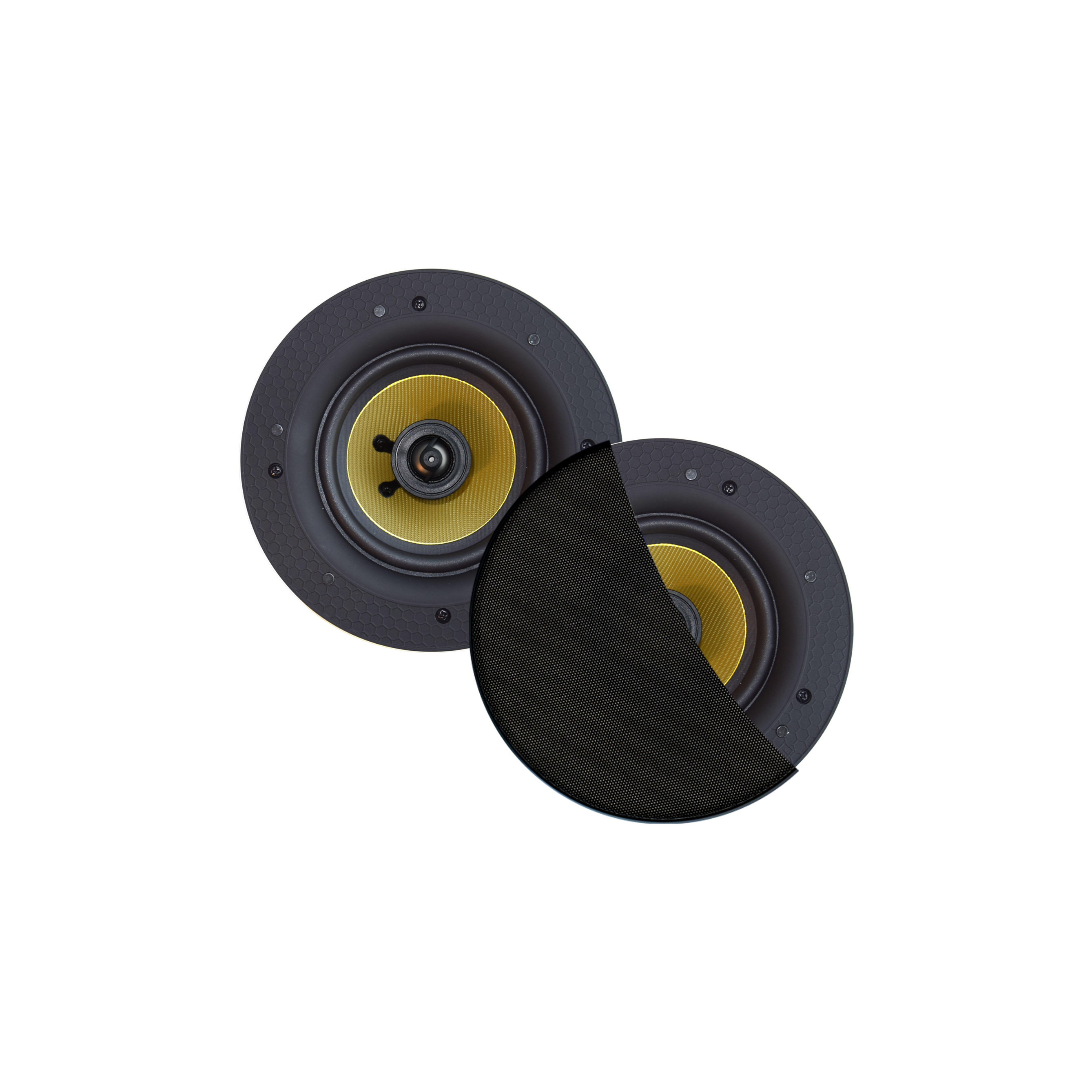 ZUMBA SPEAKERSET, 100W (0,75" DRAAIBARE TWEETER), ZWART, ROND 226 MM, DIEPTE 81 MM, RANDLOOS, IPX4