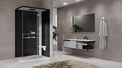 Novellini Glax 2.0 2P Steam Shower Cabin - Right - Luxury Shower Cabin with Wellness Steam Function