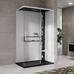 Novellini Glax 2.0 2P Steam Shower Cabin - Right - Luxury Shower Cabin with Wellness Steam Function