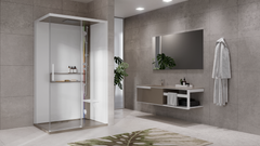 Novellini Glax 2.0 2P Steam Shower Cabin - Right - Luxury Shower Cabin with Wellness Steam Function