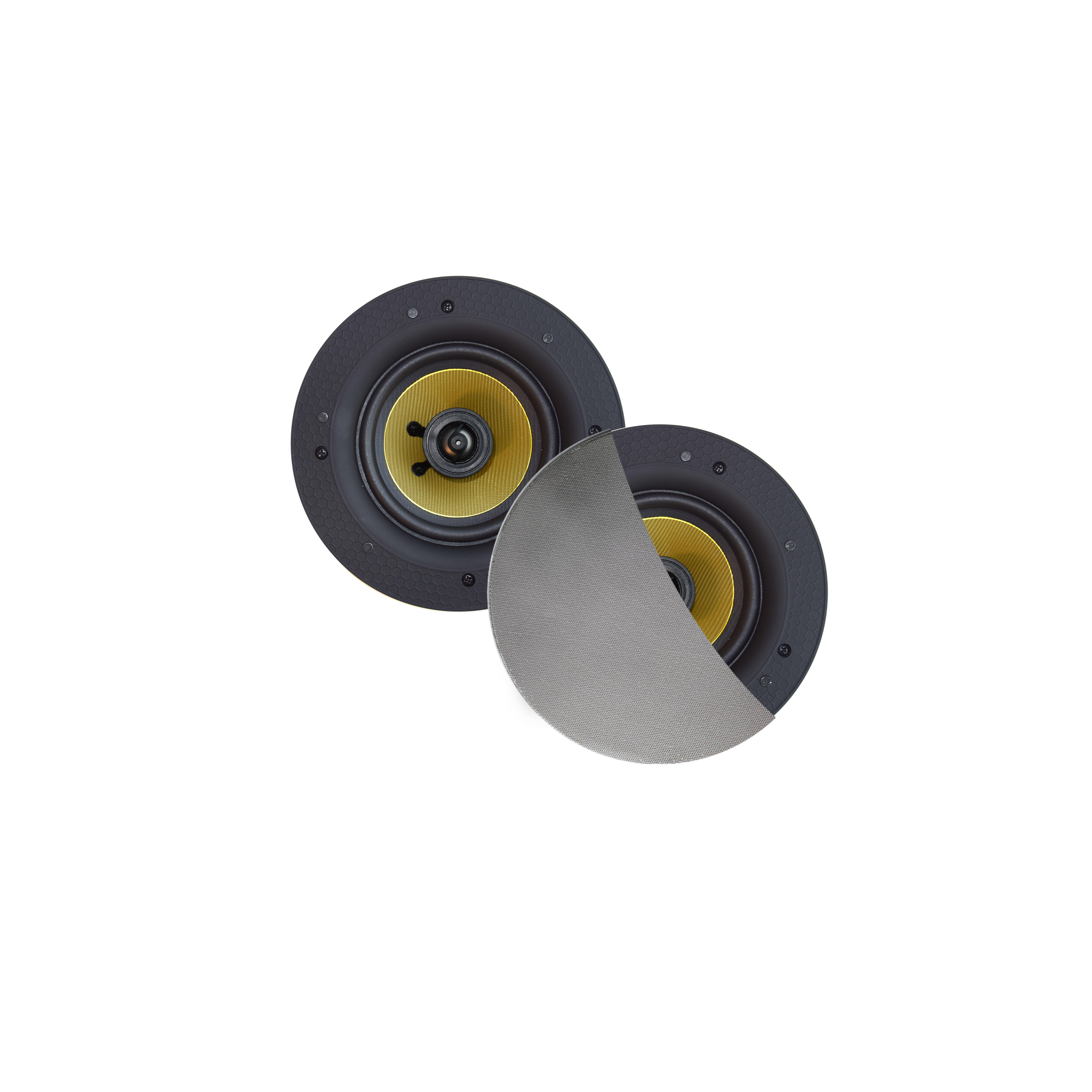 SAMBA SPEAKERSET, 65W (DRAAIBARE TWEETER), MAT CHROOM (ROND 195 MM), RANDLOOS