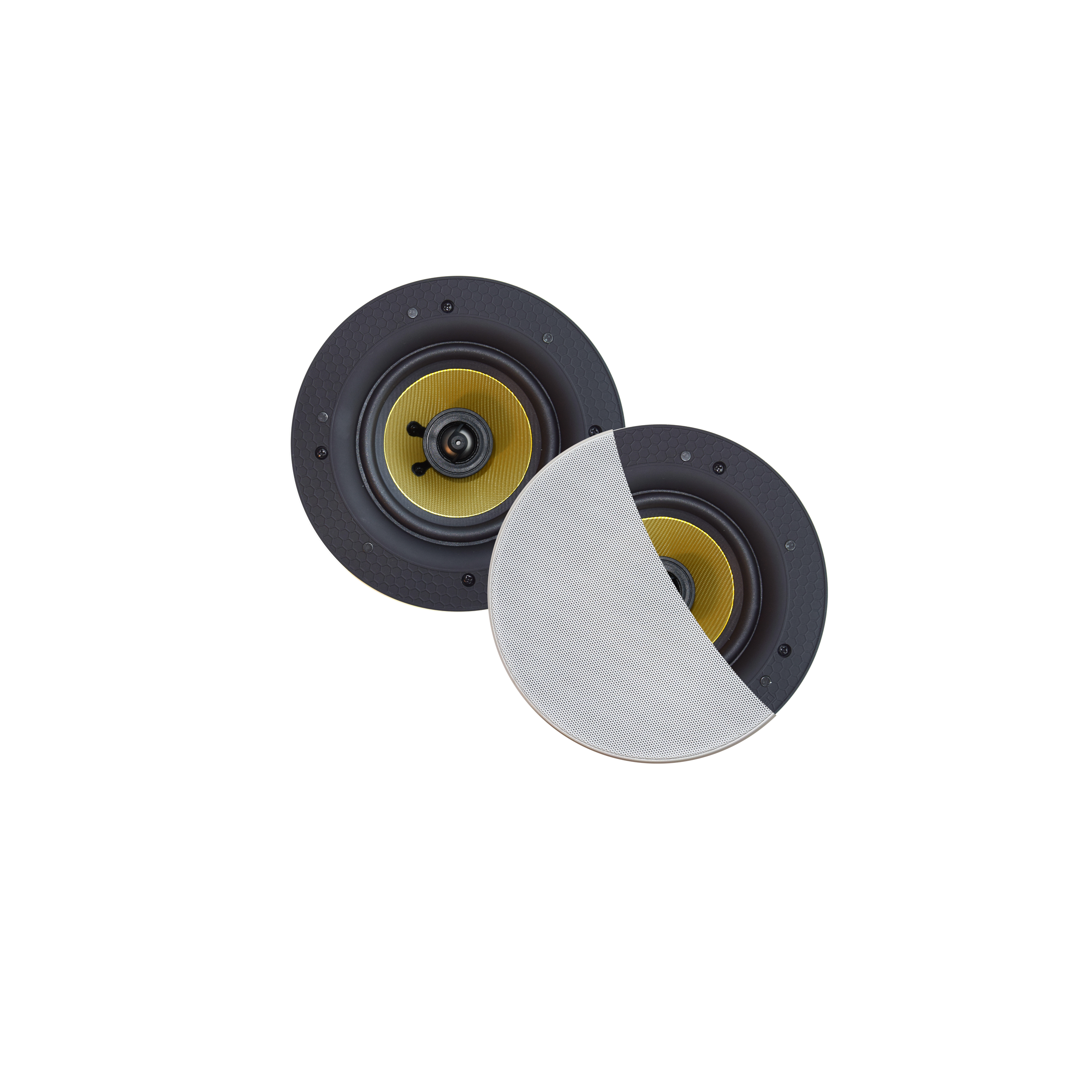 SAMBA SPEAKERSET, 65W (DRAAIBARE TWEETER), WIT (ROND 195 MM), RANDLOOS