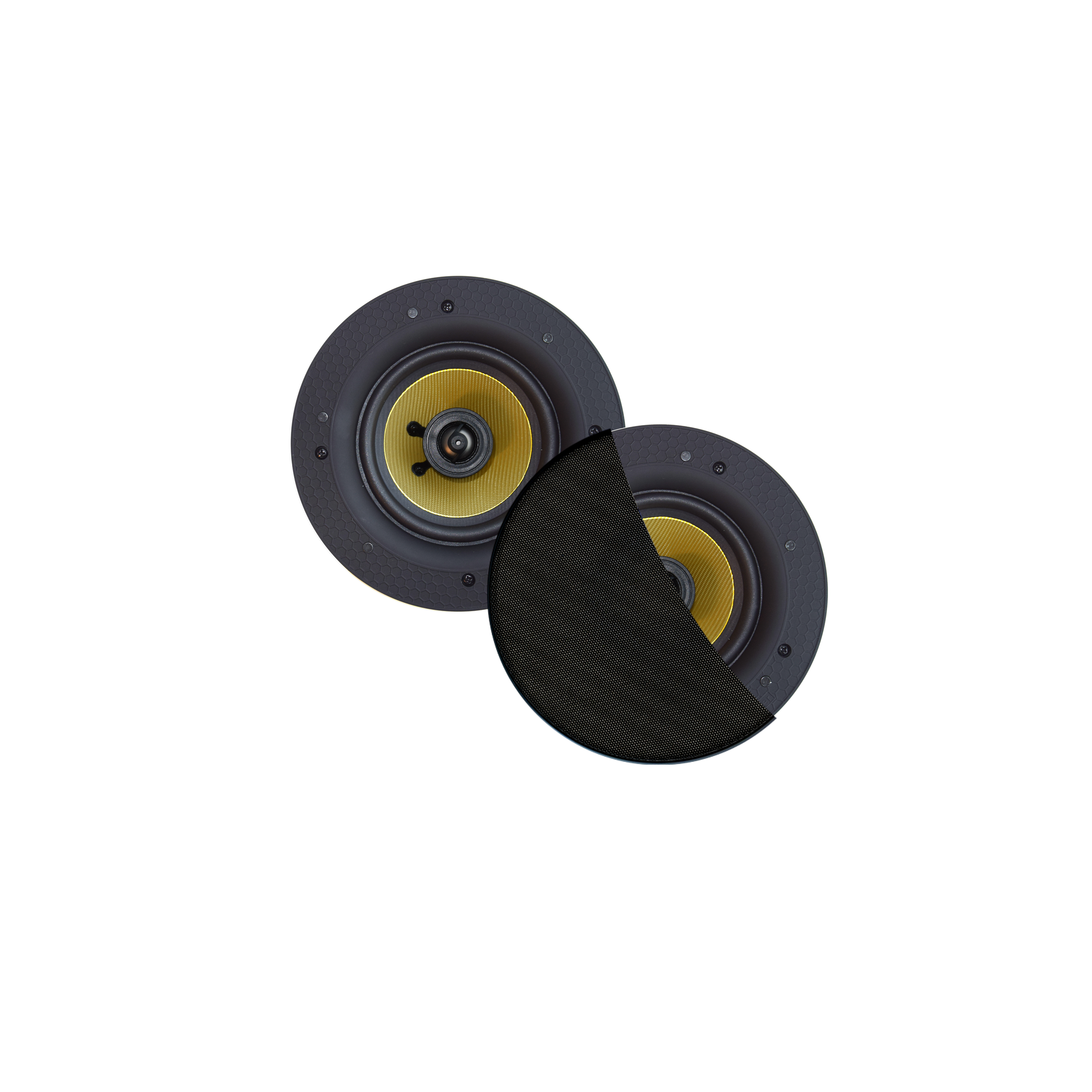 SAMBA SPEAKERSET, 65W (DRAAIBARE TWEETER), MAT ZWART (ROND 195 MM), RANDLOOS