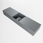 MONDIAZ TYNE 90cm fontein solid surface kleur Plata. Positie wastafel midden