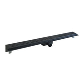 Wiesbaden douchegoot met flens en rooster 100 x 7 cm mat zwart