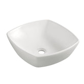 Plaza waskom vierkant 42 x 42 x 13,5 cm keramiek glans wit