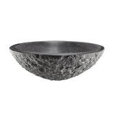 Raw waskom rond hamerslag 42x14 cm hardsteen gezoet