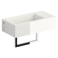 Clou Flush 3 toiletfontein rechts met voorbewerkt kraangat mineraalmarmer met handdoekhouder