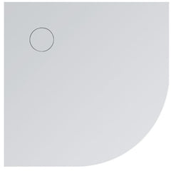 StoneArt LXFR douchebak - 3cm - solid surface - kwart rond - wit