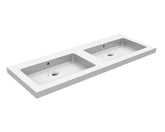 Kera wastafel dubbel zonder kraangat 120x46x5 cm keramiek glans wit