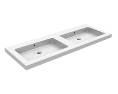 Kera wastafel dubbel zonder kraangat 120x46x5 cm keramiek glans wit