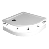 voorzetpaneel + poten tbv 1/4 r.douchebak acryl 90x90x4 wit