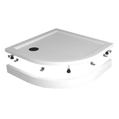 voorzetpaneel + poten tbv 1/4 r.douchebak acryl 90x90x4 wit