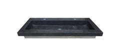 Raw wastafel enkel met 2 kraangaten 120x46x5 cm hardsteen gezoet