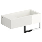 Clou Flush 3 toiletfontein links met voorbewerkt kraangat mineraalmarmer met handdoekhouder - CL/03.08032.02