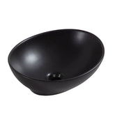 Barco waskom ovaal 40 x 33 x 14,5 cm keramiek mat zwart