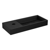 Clou Mini Wash Me fontein 45cm met kraangat - links - mat zwart keramiek - CL/03.12234