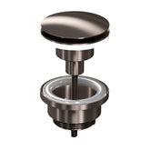 Ink afsluitbare klikplug messing - Metal black