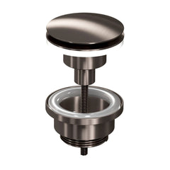 Ink afsluitbare klikplug messing - Metal black