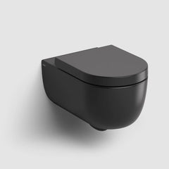 Clou Hammock hangtoilet 56cm Rimless mat zwart met zitting - CL/04.01060.21