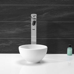 Tessa waskom rond 20 x 11 solid surface mat wit