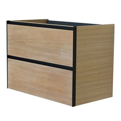 Lotus onderkast met 2 laden 80 x 45,2 cm naturel eik/mat zwart