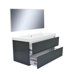 Vision meubelset (incl. spiegel) 100 cm hoogglans grijs